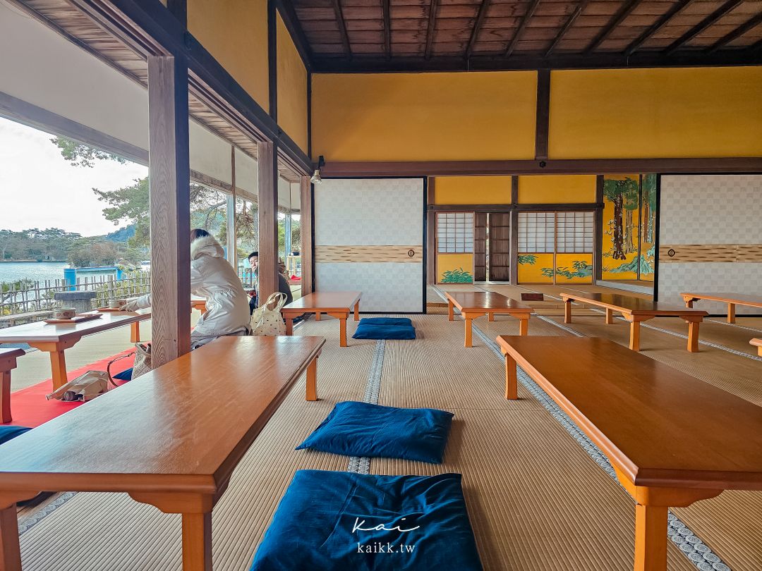 仙台松島觀瀾亭。超美海景古蹟榻榻米吃和菓子下午茶