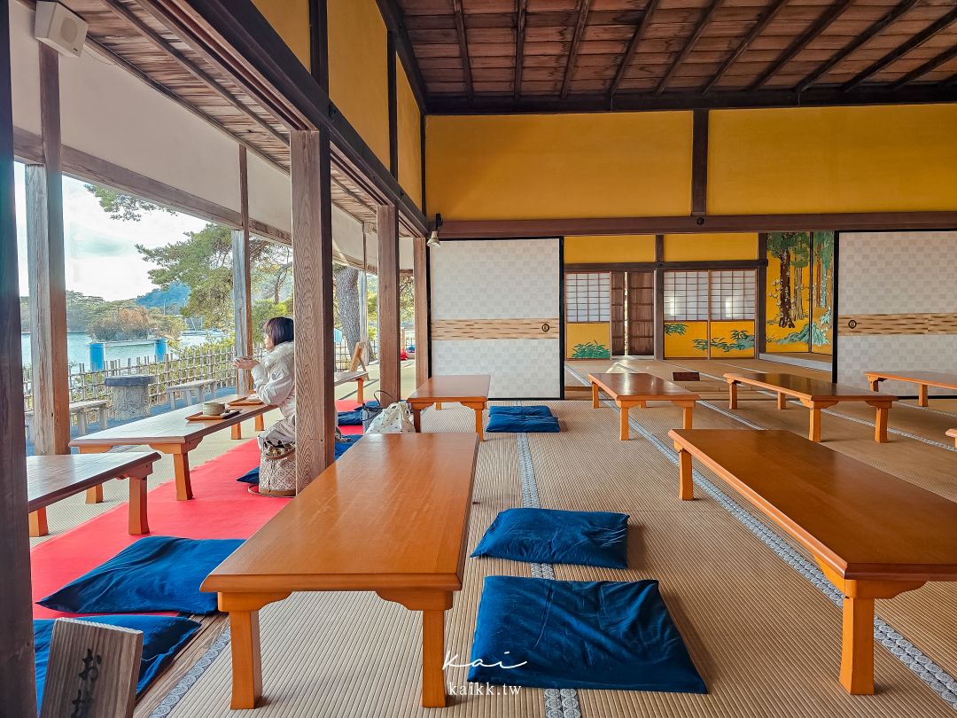 仙台松島觀瀾亭。超美海景古蹟榻榻米吃和菓子下午茶