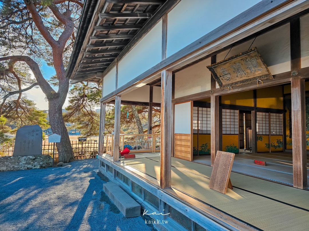 仙台松島觀瀾亭。超美海景古蹟榻榻米吃和菓子下午茶