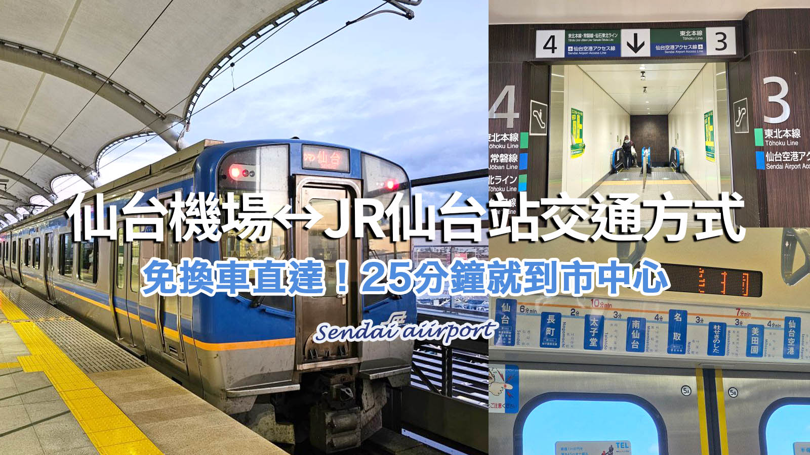 網站近期文章：仙台機場交通方式超簡單！搭地鐵到仙台站只要25分鐘